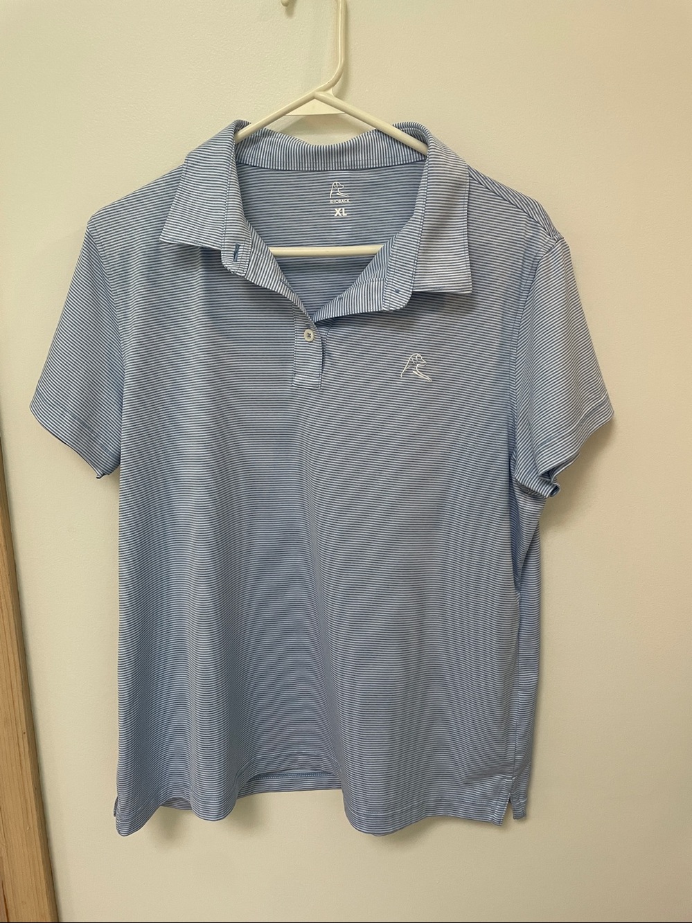 Rhoback Golf Polo Womens XL blue stripe